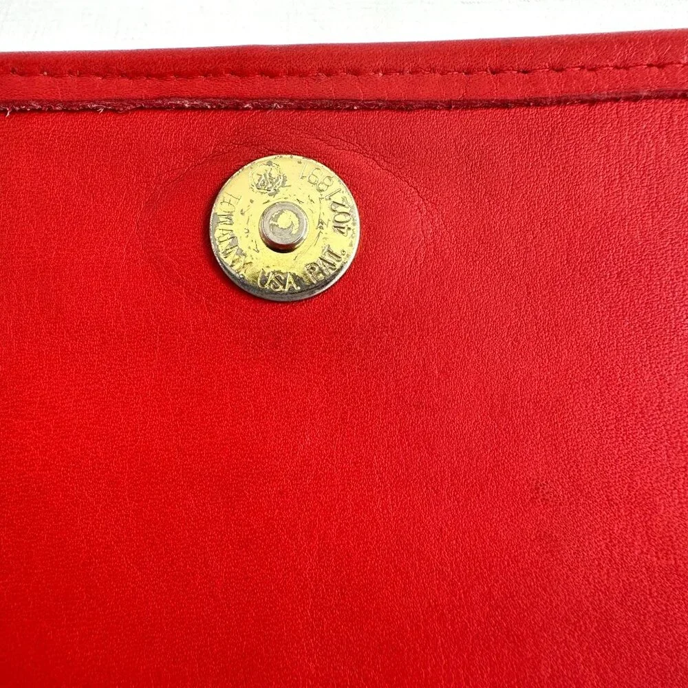 Vintage 1980s Coach Red Tailored Pouch 4110 Made in New York City - Picture 10 of 16